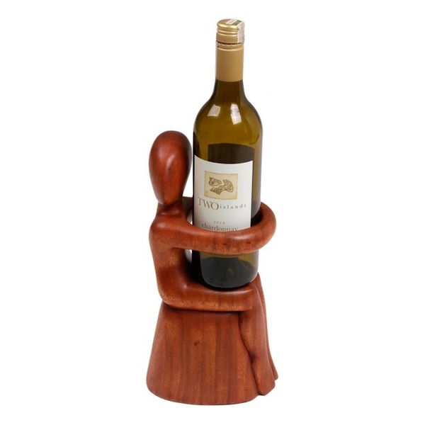 Alternate image for Hand Carved Nude Figure Wine Bottle Holder Embrace