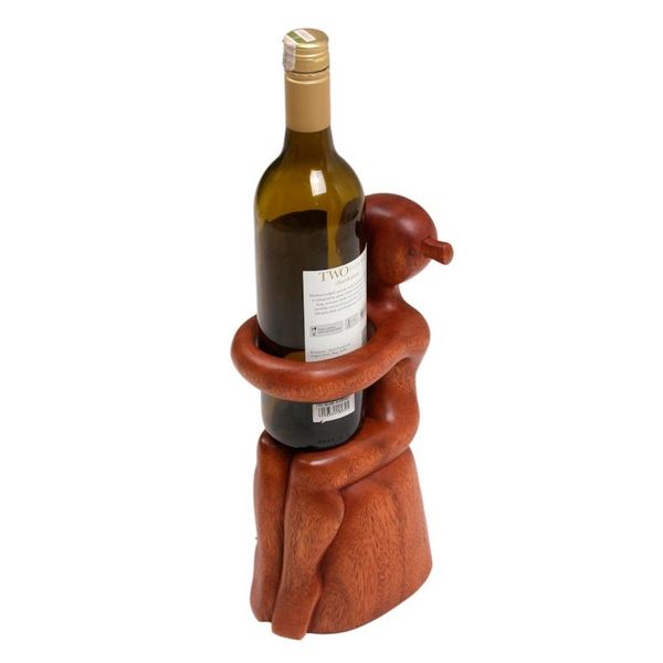 Alternate image for Hand Carved Nude Figure Wine Bottle Holder Embrace