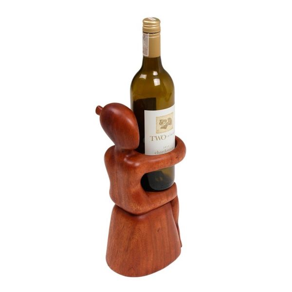 Alternate image for Hand Carved Nude Figure Wine Bottle Holder Embrace