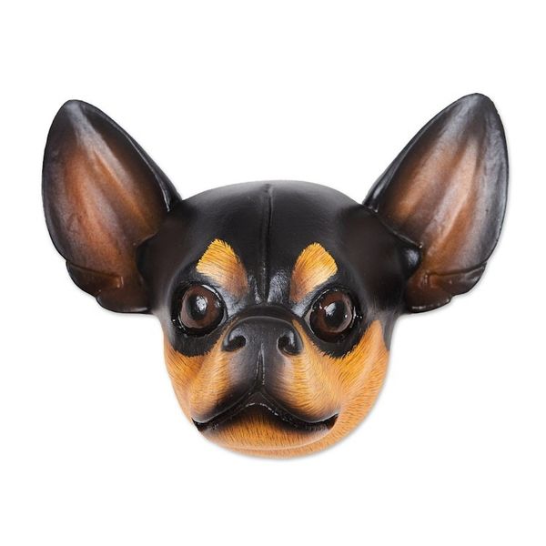 Alternate image for Wood mask Courageous Black Chihuahua