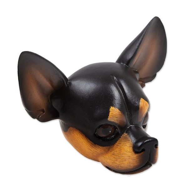 Alternate image for Wood mask Courageous Black Chihuahua