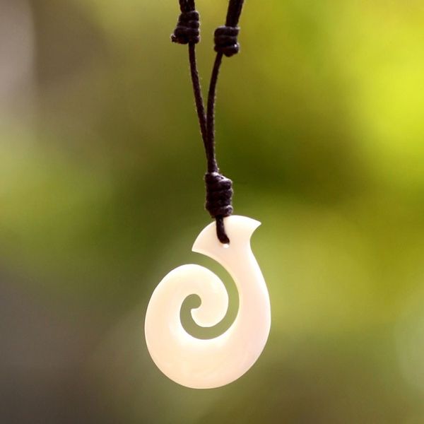 Alternate image for Handcrafted Cow Bone Pendant Necklace Hook Me Up
