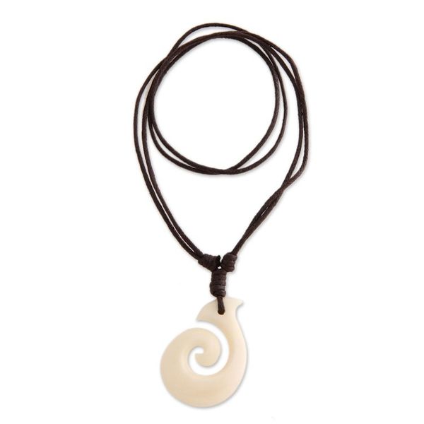 Alternate image for Handcrafted Cow Bone Pendant Necklace Hook Me Up