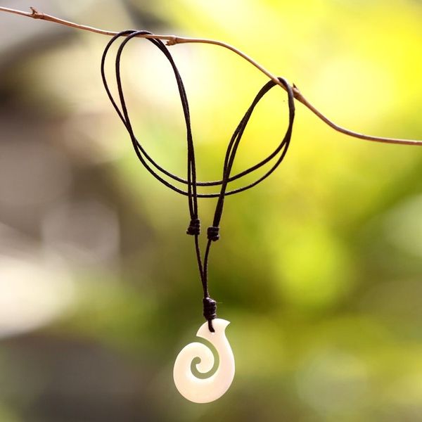 Alternate image for Handcrafted Cow Bone Pendant Necklace Hook Me Up