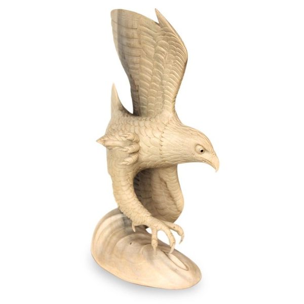 Alternate image for Unique Wood Bird Sculpture Flying Eagle