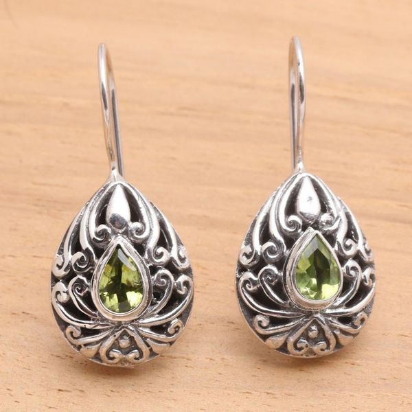 Alternate image for Peridot Sterling Silver Drop Earrings Paradise Tears