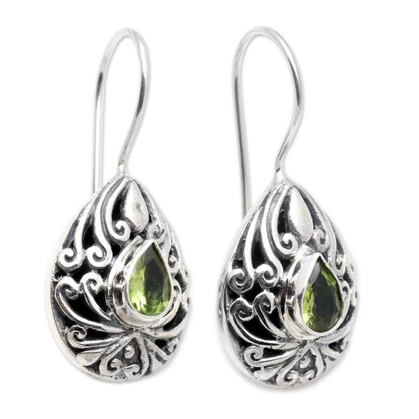 Alternate image for Peridot Sterling Silver Drop Earrings Paradise Tears