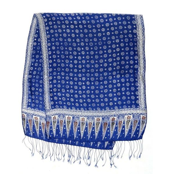 Alternate image for Blue Silk Batik Scarf Awakening
