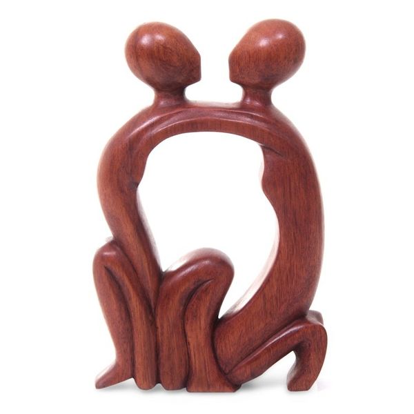 Alternate image for Handmade Romantic Wood Sculpture Marriage