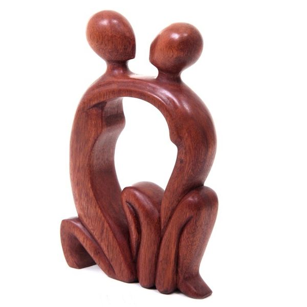 Alternate image for Handmade Romantic Wood Sculpture Marriage