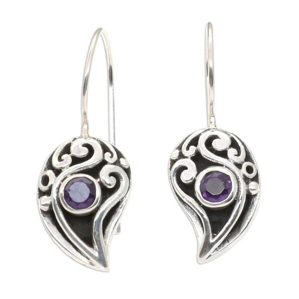 Alternate image for Amethyst drop earrings Dancing Dewdrops