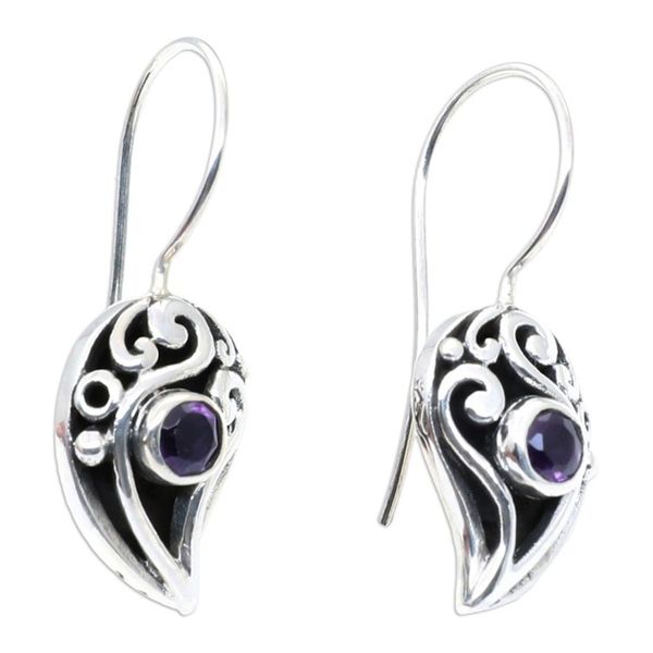 Alternate image for Amethyst drop earrings Dancing Dewdrops