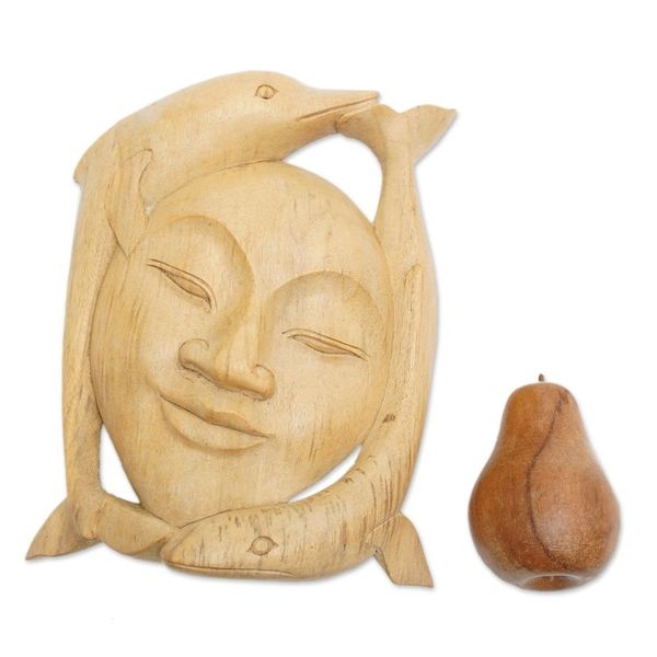 Alternate image for Wood mask Dolphin Lady