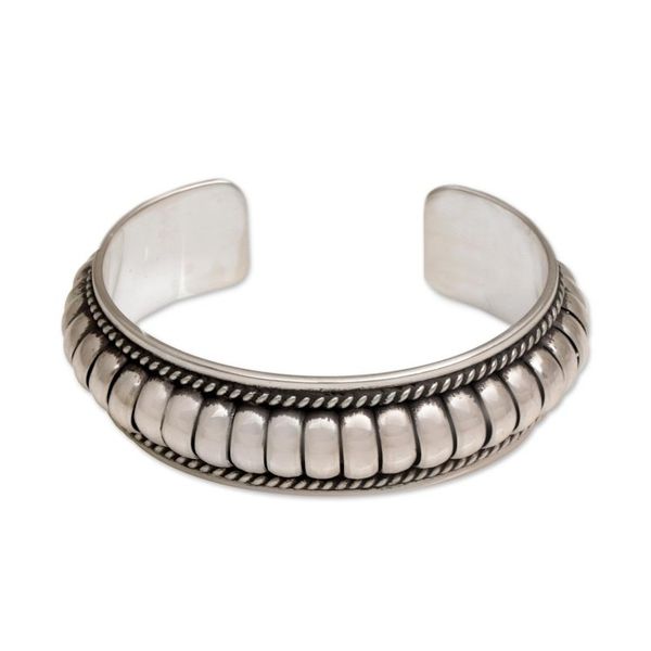 Alternate image for Handmade Sterling Silver Cuff Bracelet Dragon Song