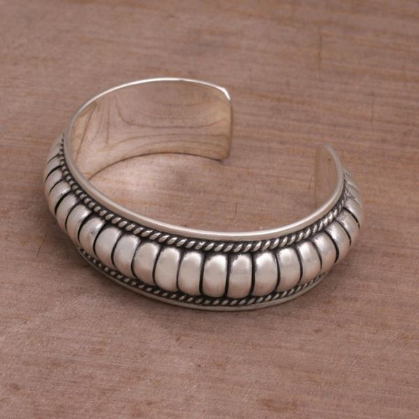 Alternate image for Handmade Sterling Silver Cuff Bracelet Dragon Song