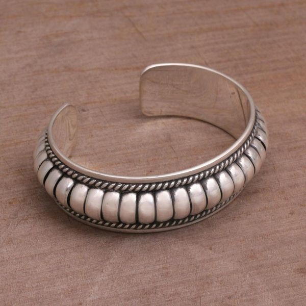 Alternate image for Handmade Sterling Silver Cuff Bracelet Dragon Song