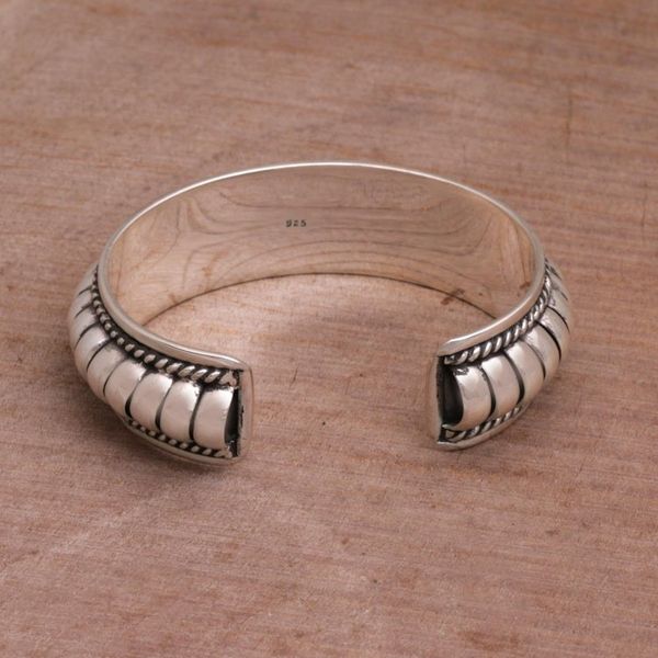 Alternate image for Handmade Sterling Silver Cuff Bracelet Dragon Song