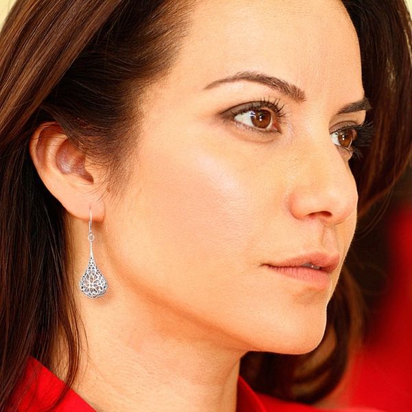 Alternate image for Sterling Silver Dangle Earrings Floral Reign