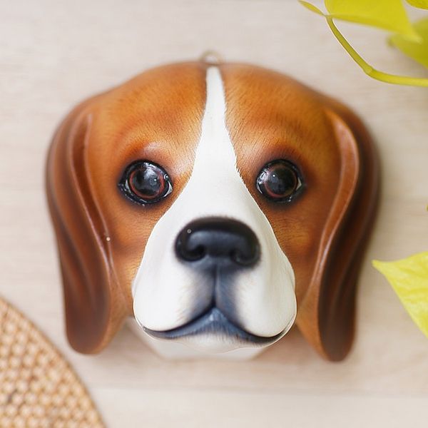 Alternate image for Hand-Carved Wood Beagle Mask from Indonesia Sweet Brown Beagle