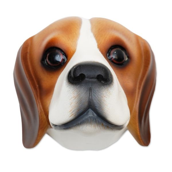 Alternate image for Hand-Carved Wood Beagle Mask from Indonesia Sweet Brown Beagle