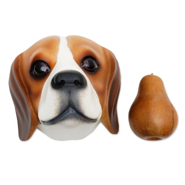 Alternate image for Hand-Carved Wood Beagle Mask from Indonesia Sweet Brown Beagle