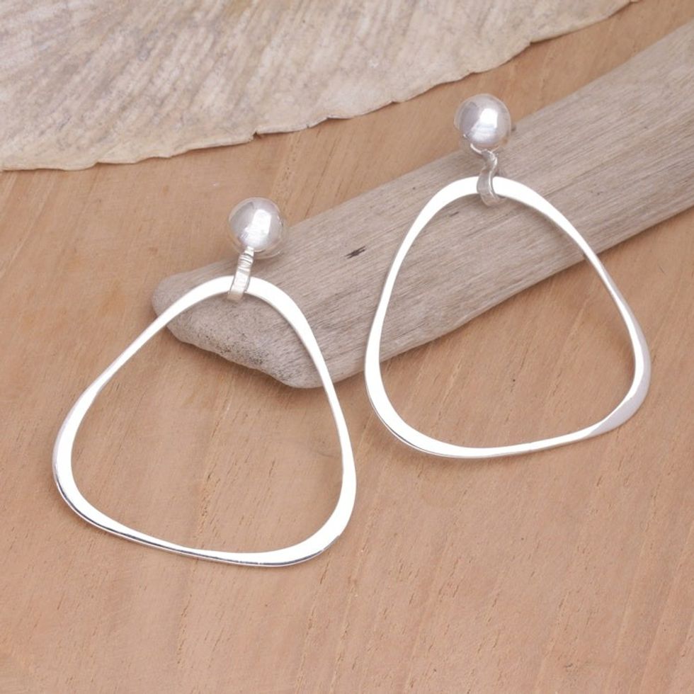 Sterling Silver Dangle Earrings from Indonesia 'Harmony'