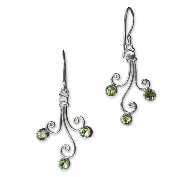Alternate image for Sterling Silver and Peridot Dangle Earrings Lime Trio