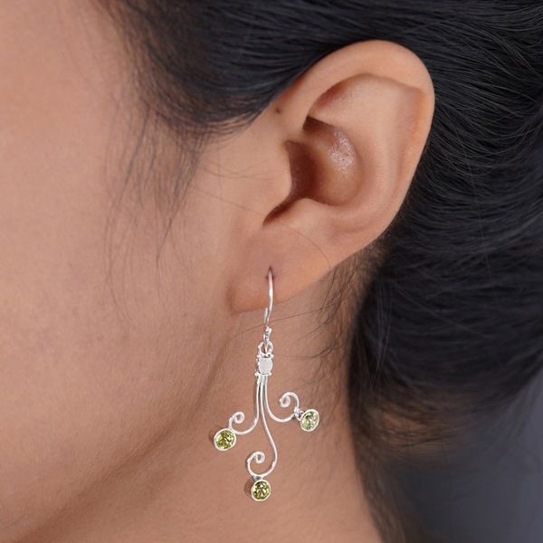 Alternate image for Sterling Silver and Peridot Dangle Earrings Lime Trio