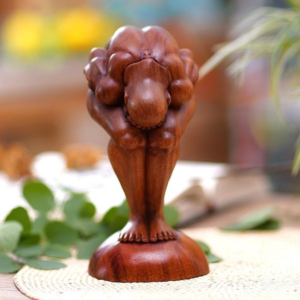Alternate image for Wood statuette Bending Yogi