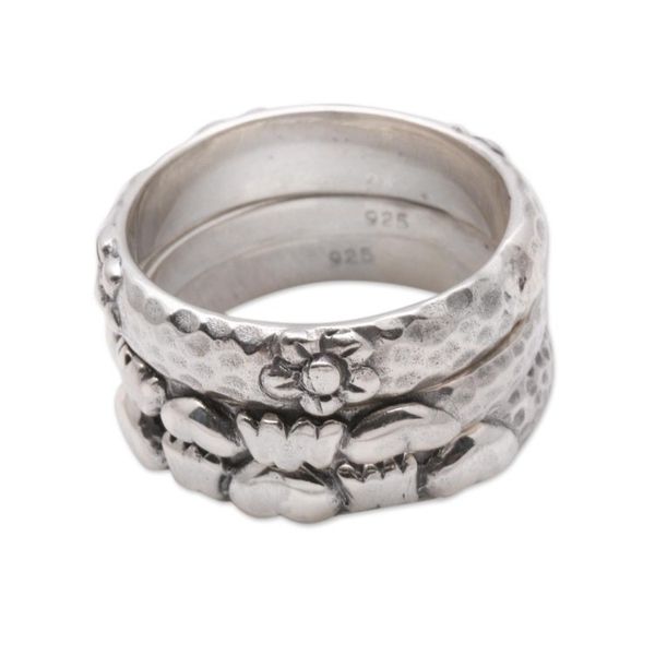 Alternate image for Sterling Silver Stacking Rings Set of 3 Silver Loves