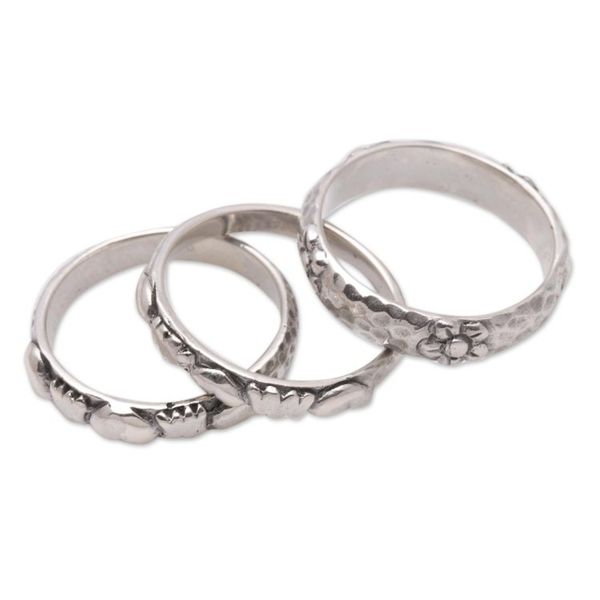 Alternate image for Sterling Silver Stacking Rings Set of 3 Silver Loves