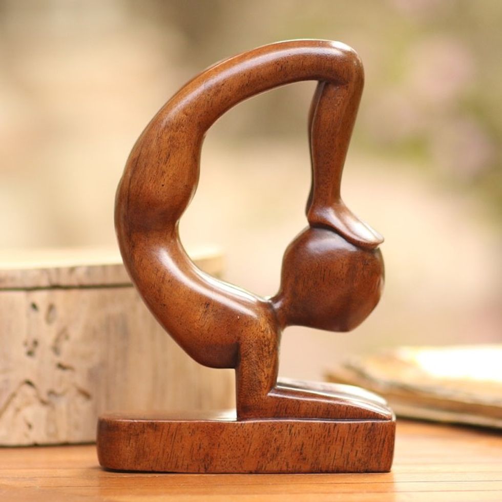 Wood Yoga Sculpture 'Abstract Gymnast'