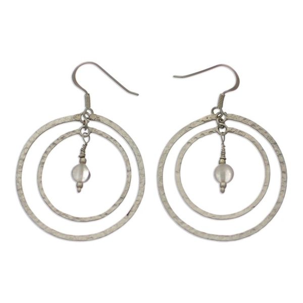 Alternate image for Sterling Silver Dangle Earrings Halo