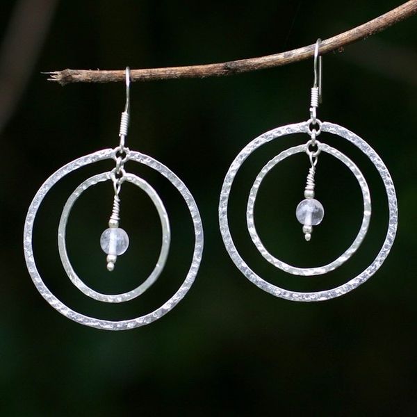 Alternate image for Sterling Silver Dangle Earrings Halo