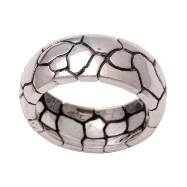 Alternate image for Modern Sterling Silver Band Ring Karma Path
