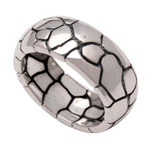 Alternate image for Modern Sterling Silver Band Ring Karma Path