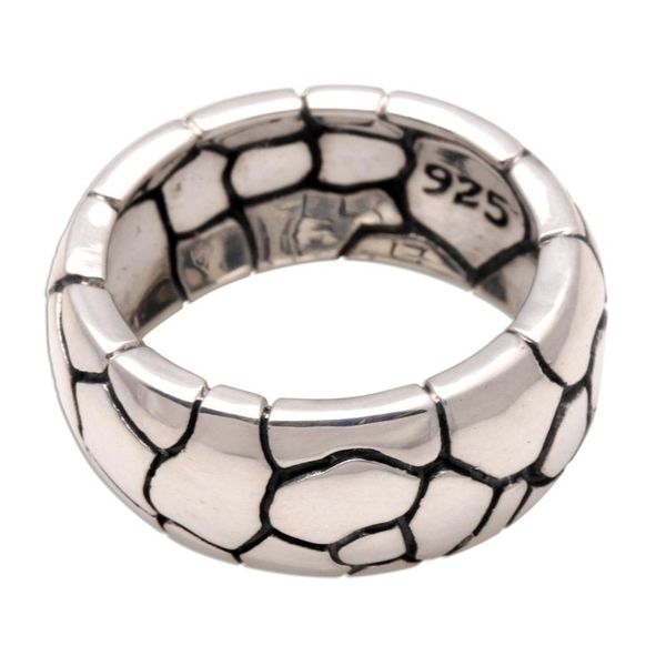 Alternate image for Modern Sterling Silver Band Ring Karma Path