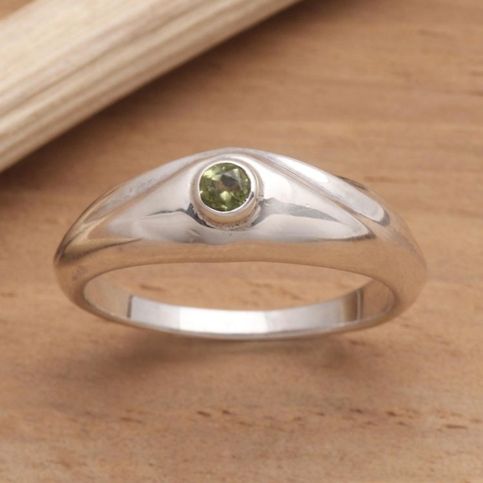 Peridot And Sterling Silver Ring 'A Promise'