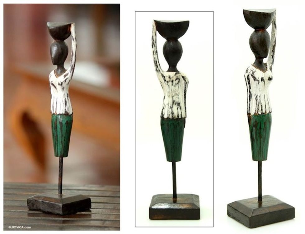 Wood sculpture 'Offering'