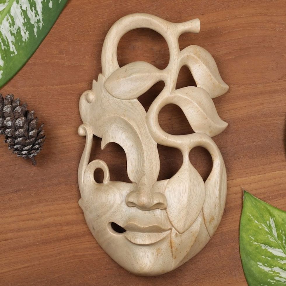 Hand Crafted Wood Mask 'Surreal Beauty'