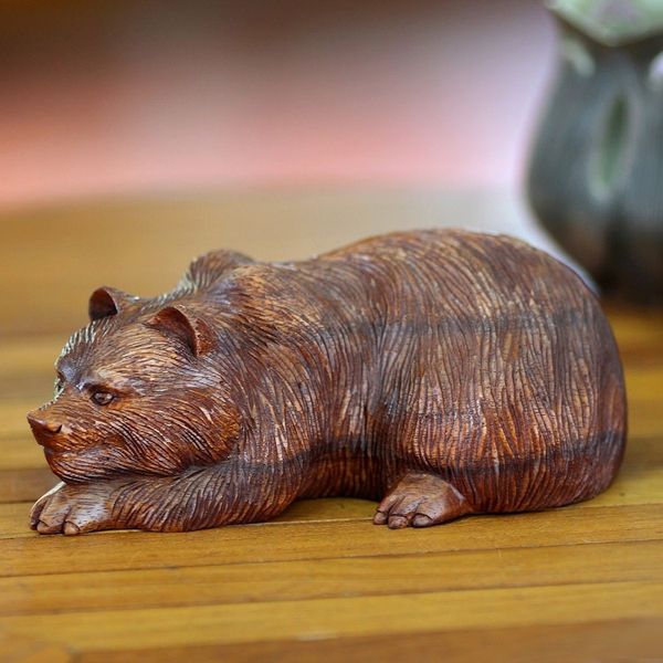 Alternate image for Hand Crafted Animal Sculpture Brown Bear
