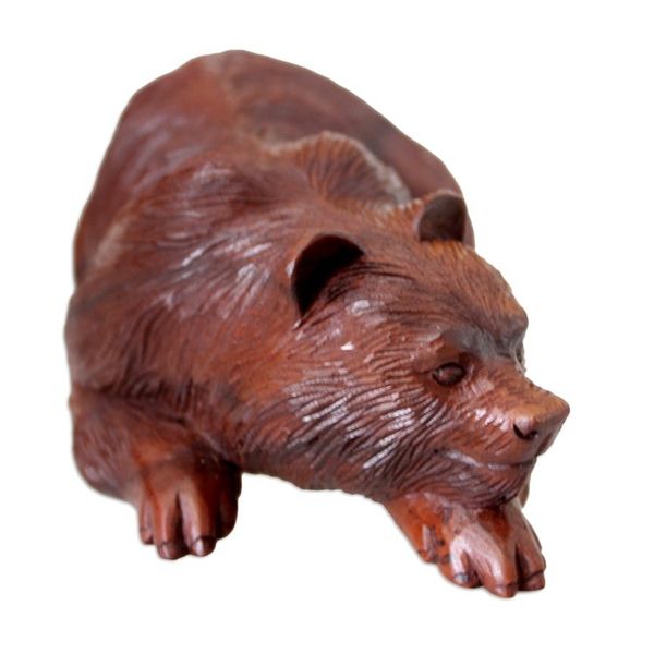 Alternate image for Hand Crafted Animal Sculpture Brown Bear