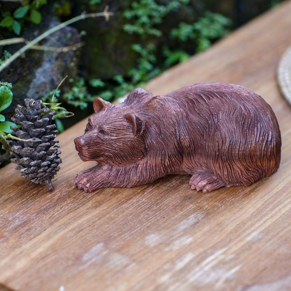 Alternate image for Hand Crafted Animal Sculpture Brown Bear