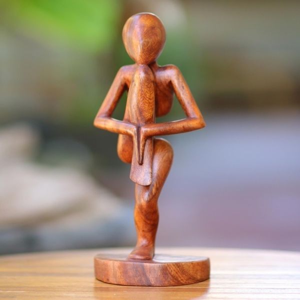 Alternate image for Handcrafted Wood Sculpture Single Prop Yoga