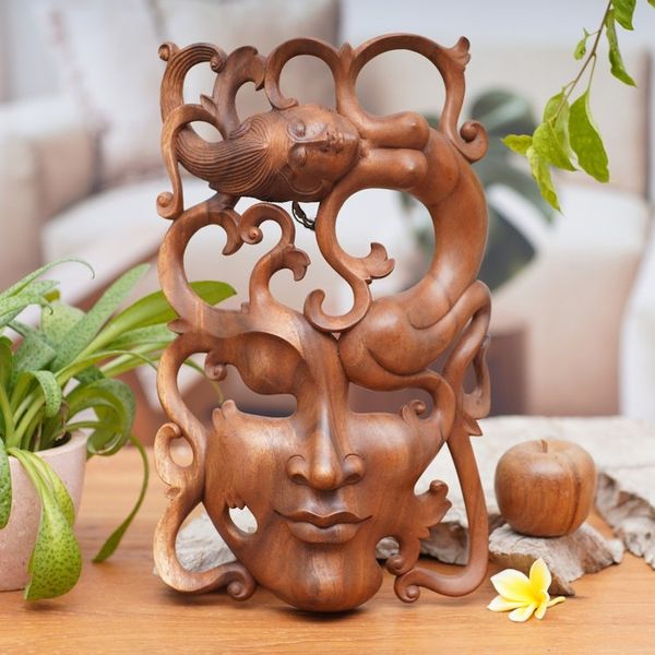 Alternate image for Modern Wood Mask from Indonesia Sensuous Dreams