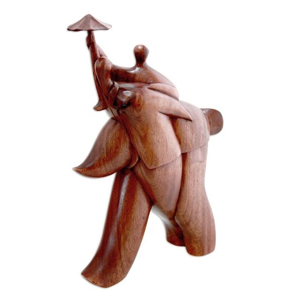 Alternate image for Fair Trade Wood Sculpture from Indonesia Guardian Umbrella