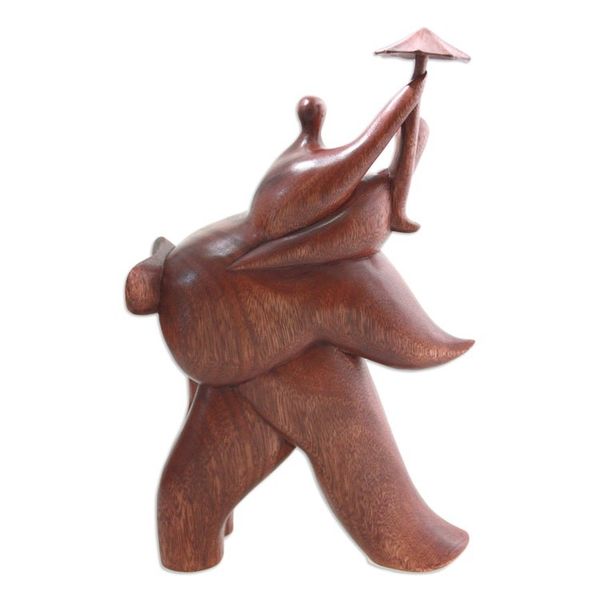 Alternate image for Fair Trade Wood Sculpture from Indonesia Guardian Umbrella