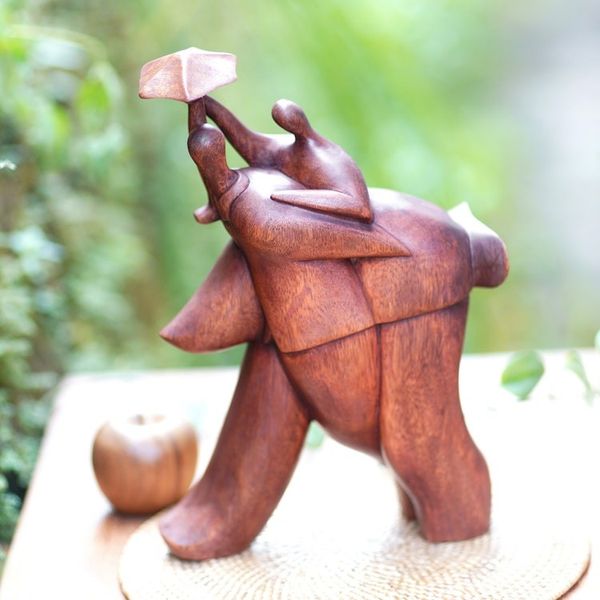 Alternate image for Fair Trade Wood Sculpture from Indonesia Guardian Umbrella