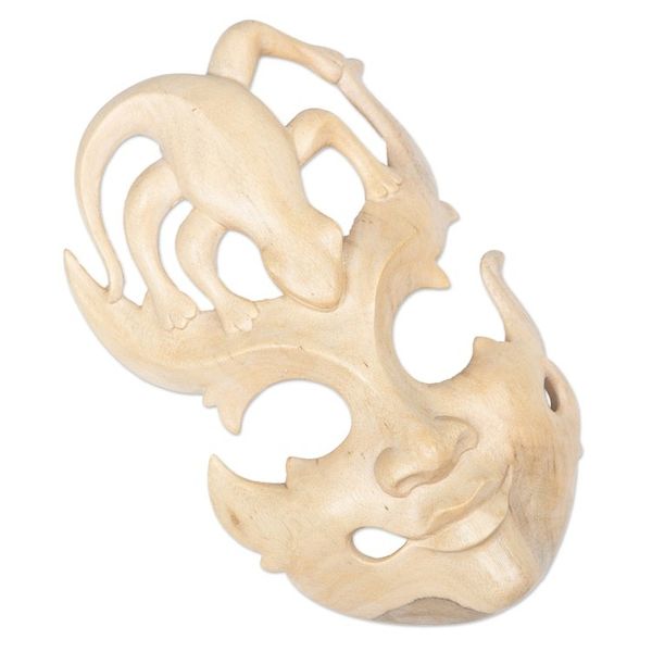 Alternate image for Handmade Wood Lizard Mask Gift of the Gecko