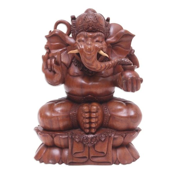 Alternate image for Wood statuette Ganesha Sacred Elephant-Man